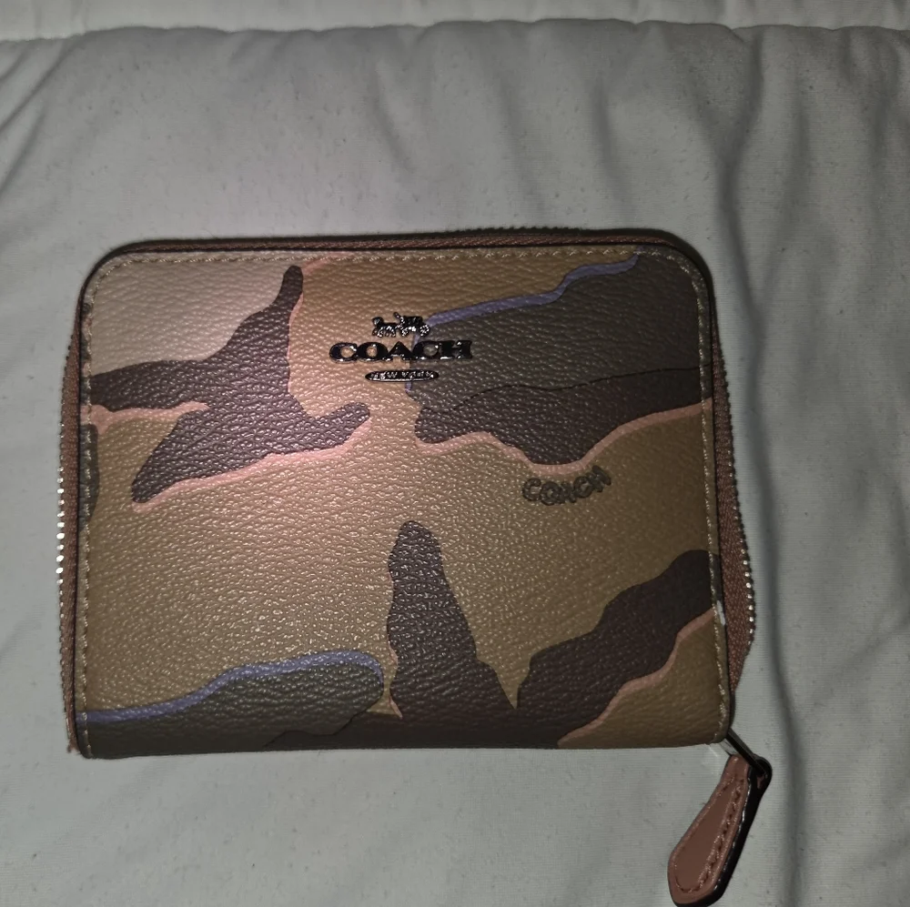 Coach Brown and Tan Camouflage Wallet